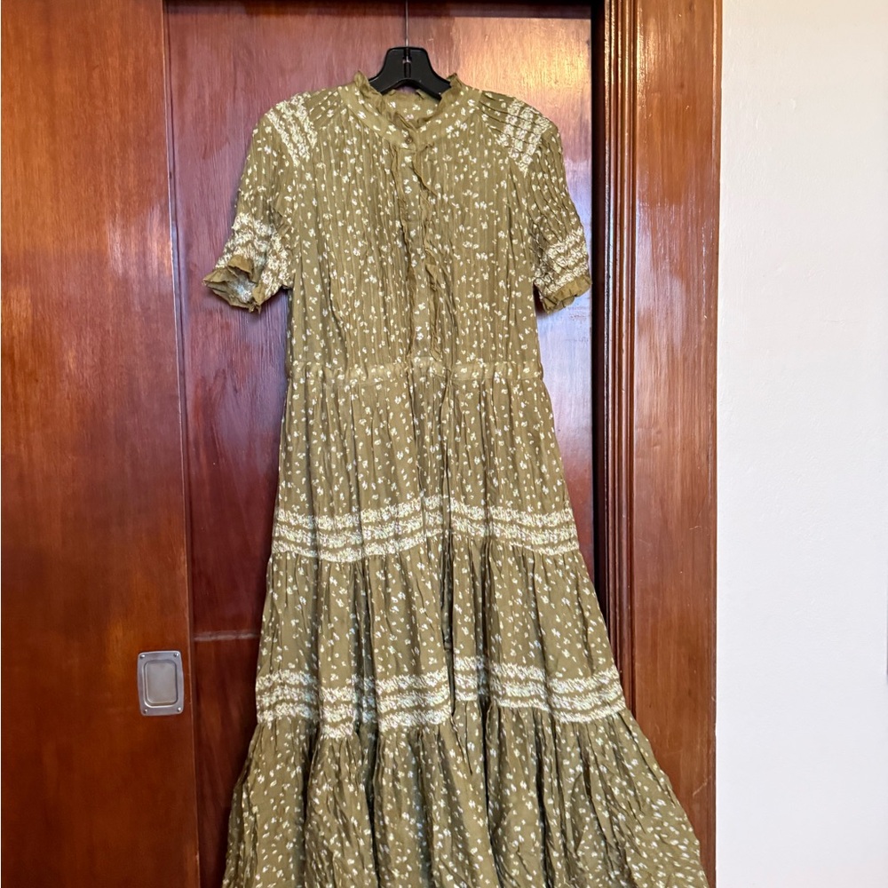 Free People Green Patterned Maxi Dress